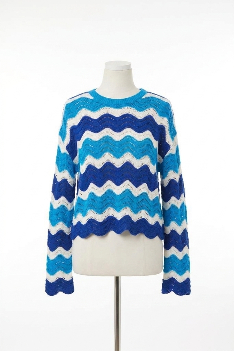 NEW BEACH RIOT beach sweater in blue & white